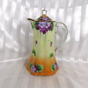 Floral Chocolate Pot marked Hand Painted Japan # 26102