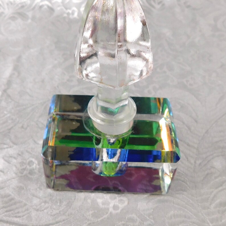 Color Changing Plate Small Cut Crystal Perfume Bottle With Color Changing Plate # 27275 ...