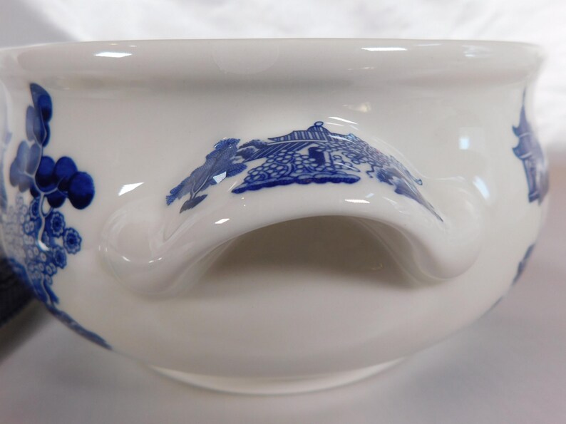 Churchill Willow Blue Round Covered Vegetable Dish With Lid 24756 Etsy