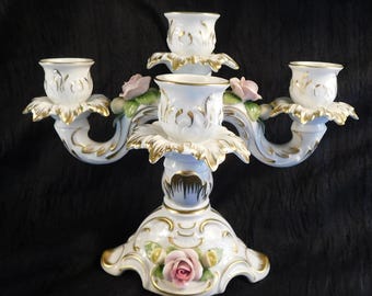 Candelabro a cinque bracci Alboth Kaiser con fiori tridimensionali # 27405