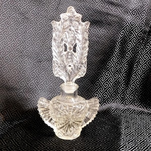 Clear Glass Perfume Bottle with Large Stopper  # 25647
