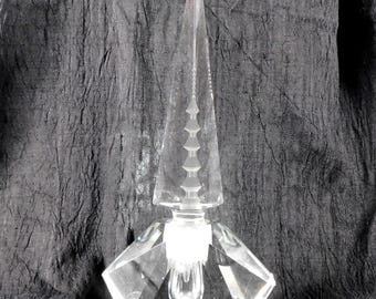 Frasco de perfume de cristal tallado con tapón alto dentado n.° 27300