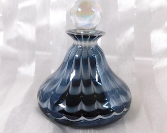 Black White and Gray Art Glass Perfume Bottle # 26257