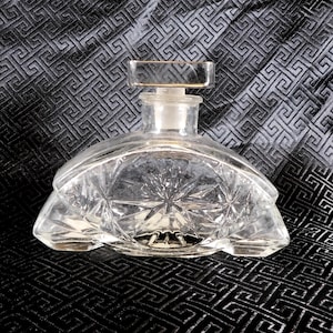 Lot of Two Clear Presseed Glass Avon Perfume Bottles- # 26047 26044