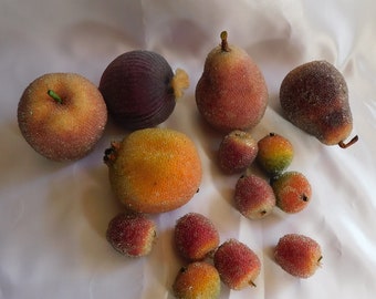Sugared Beaded Frosted Fruits Lot