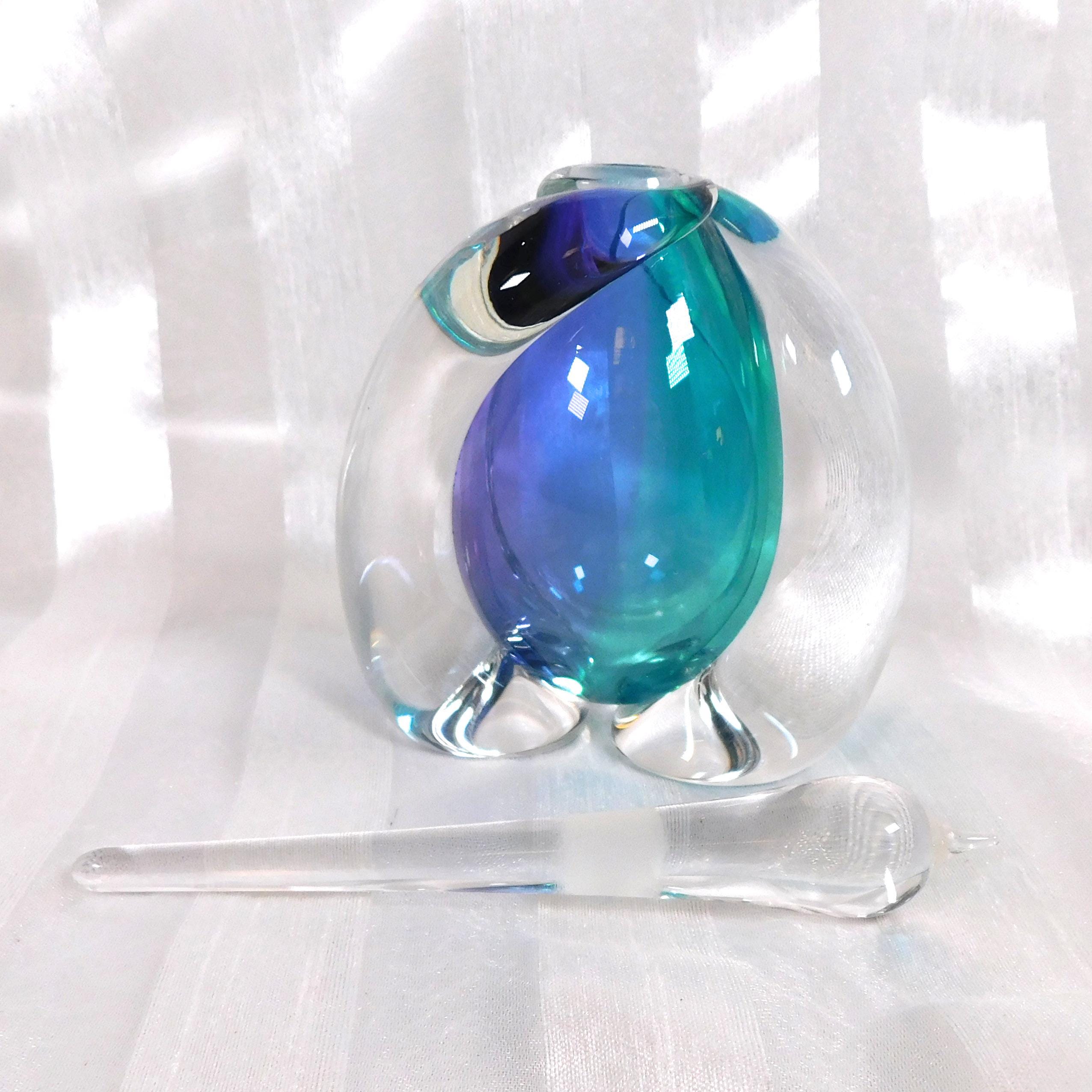 Buzz Blogdett Blue and Teal Art Glass Perfume Bottle # 26555 - Etsy