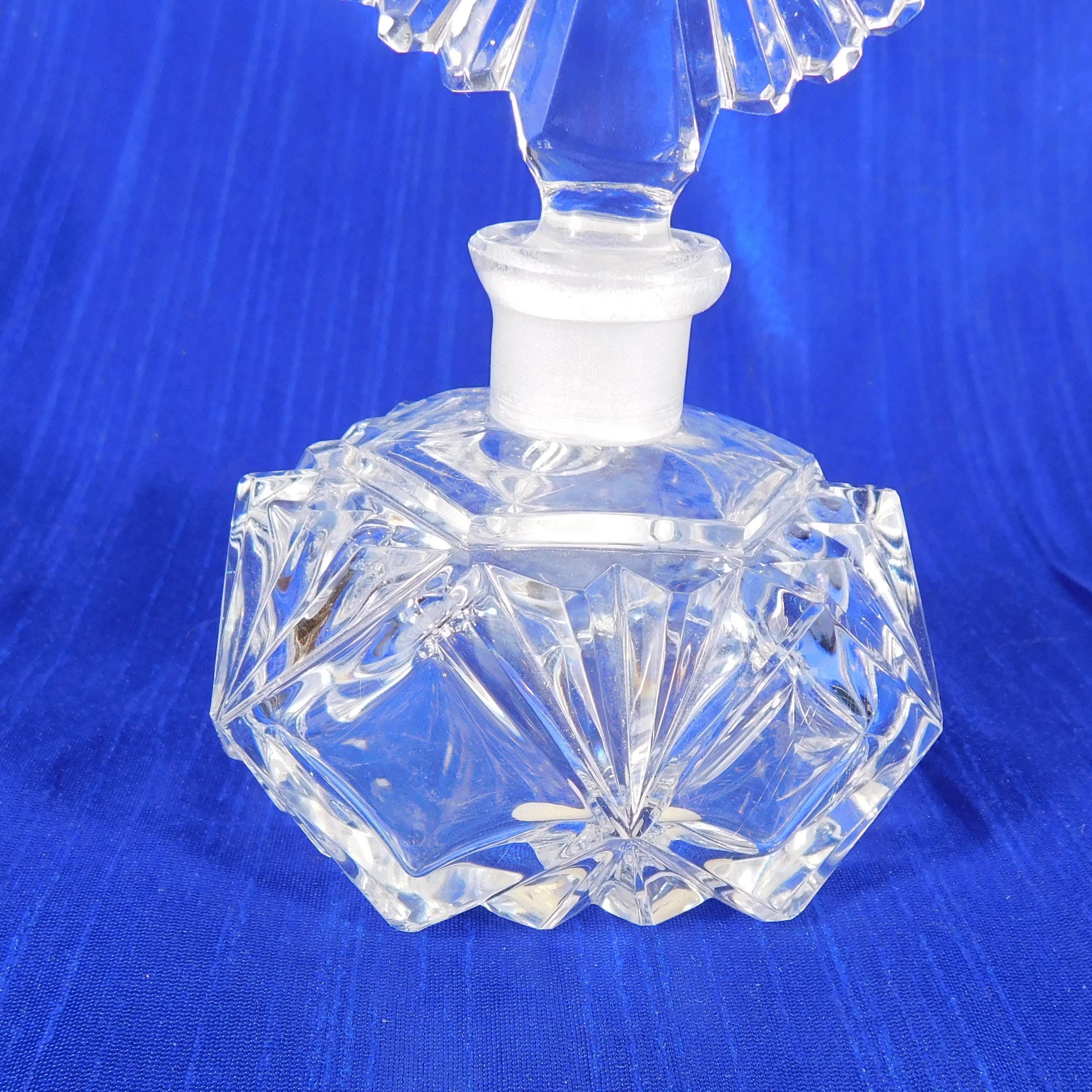 香水瓶　ガラス　丸型 カットガラス製香水瓶（丸型カットストッパー付き）#25244 - Etsy 日本