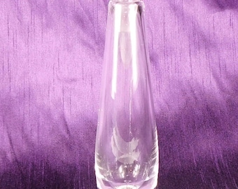 Frasco de perfume alto de vidrio transparente con burbuja en la base # 27517