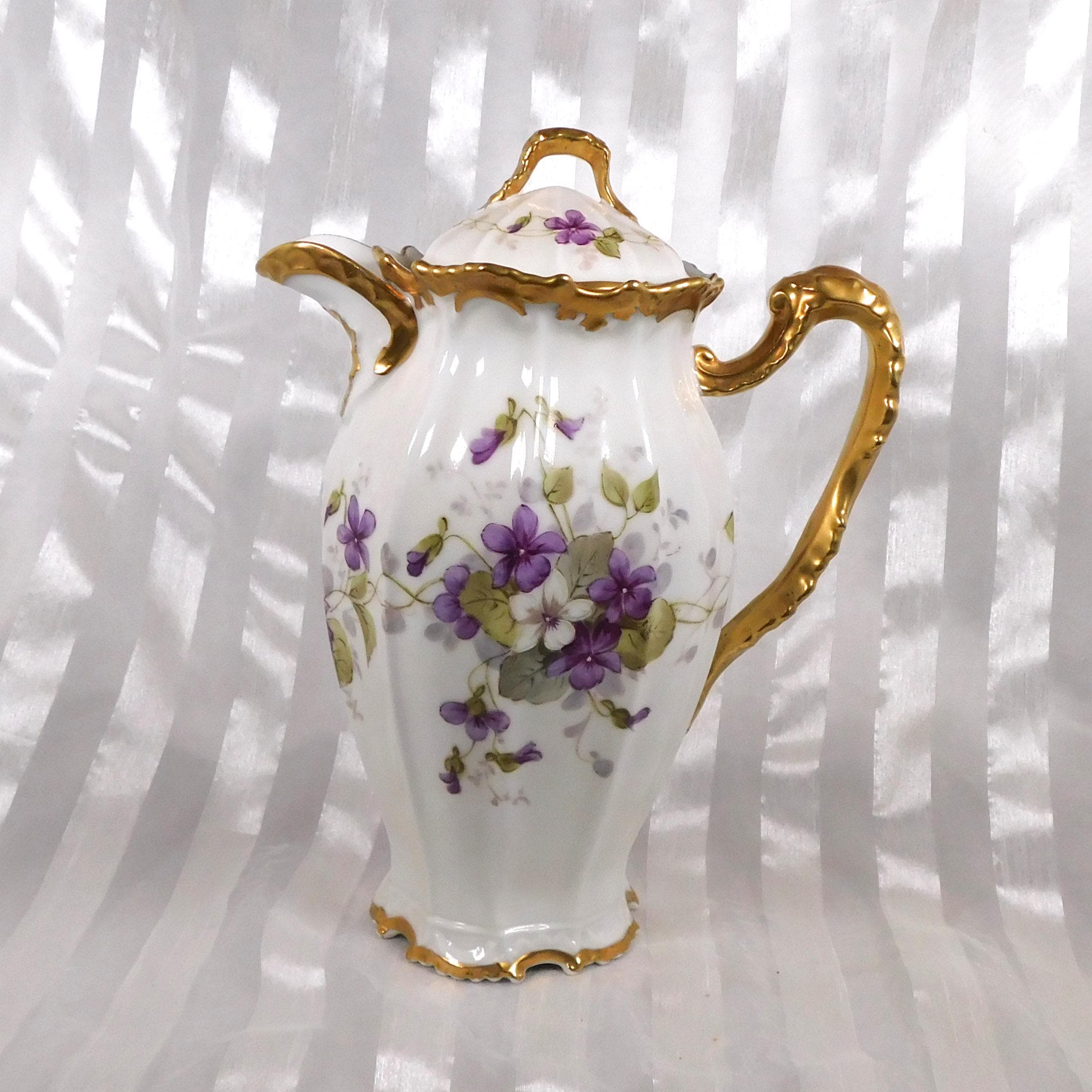 Coiffe at Cie Limoges Chocolate Pot With Violets # 26391 - Etsy