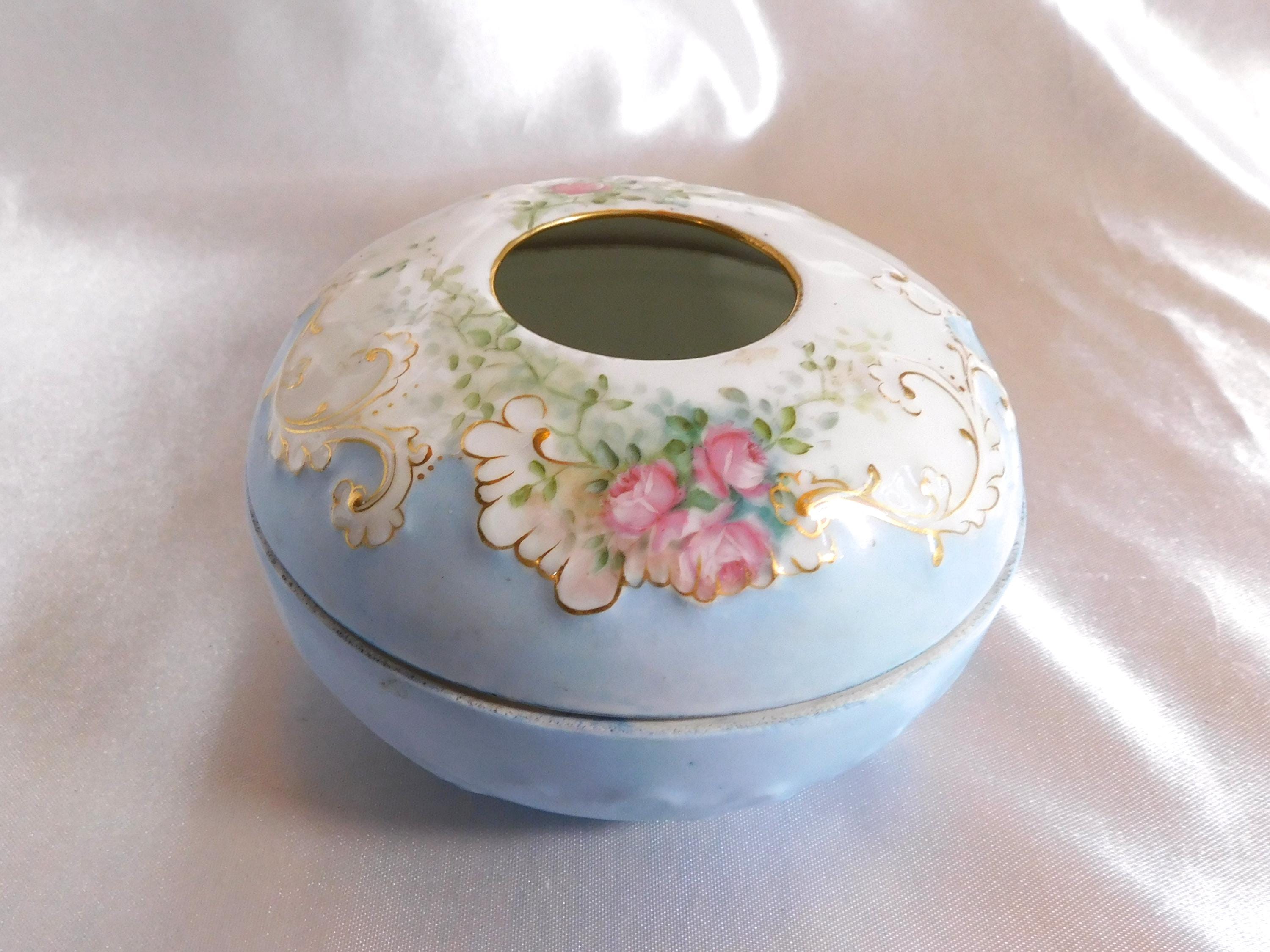 Art Deco Limoges hand panted hair receiver & tray Vanity hair receivers collected in the south main image 3