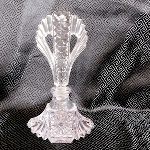 Glass Perfume Bottle with Tall Stopper # 25643