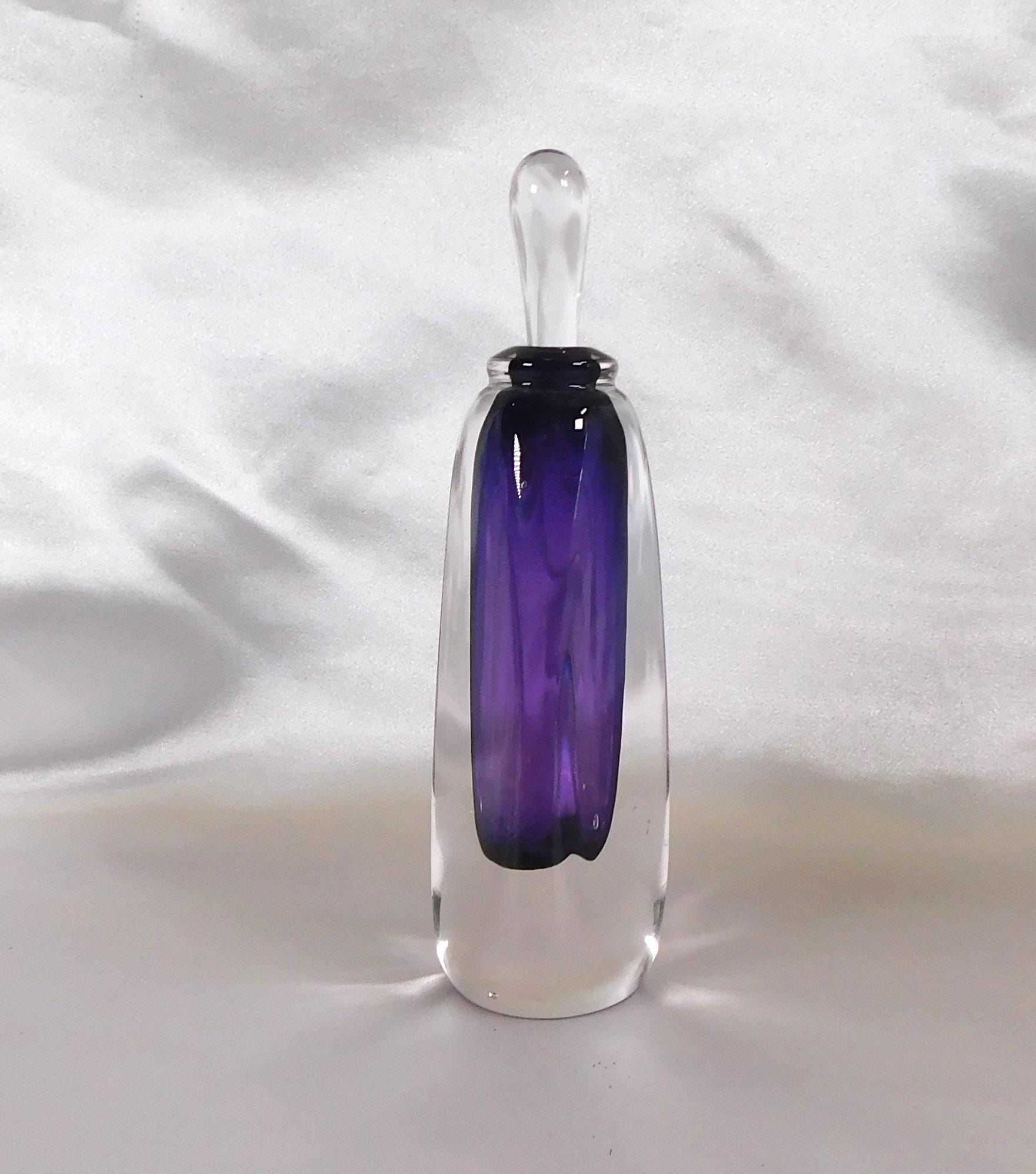 Robert Burch Signed Art Glass Perfume Bottle in Purple 25773