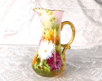 Jean Pouyat Limoges Handgemalte und signierte Schokoladenkanne # 27594