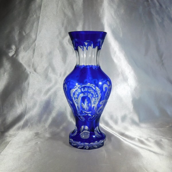 Clear Cut Glass Vase Etsy