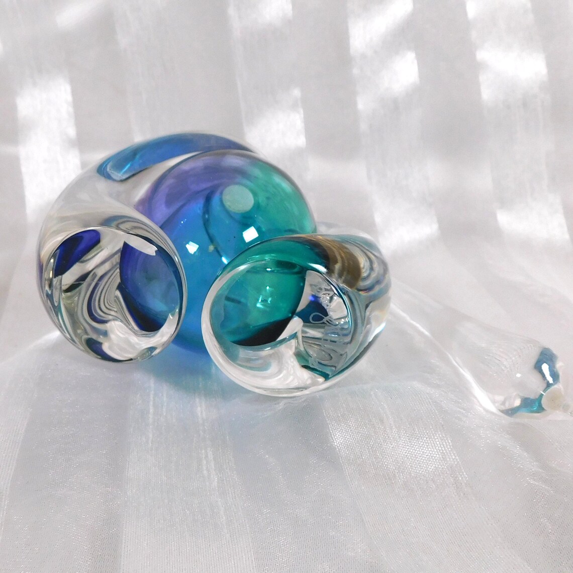 Buzz Blogdett Blue and Teal Art Glass Perfume Bottle # 26555 - Etsy