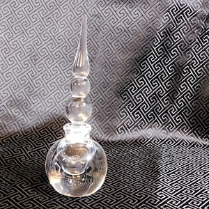 Runde Glasparfümflasche mit gestapeltem Kugelverschluss # 25633