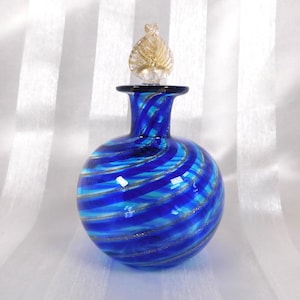 Blau gestreifte Murano-Parfümflasche #25946