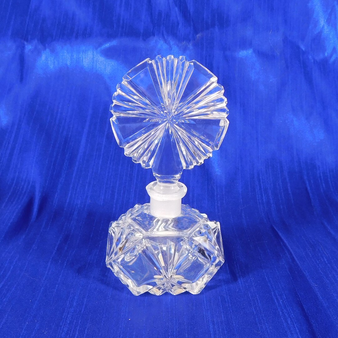 香水瓶　ガラス　丸型 カットガラス製香水瓶（丸型カットストッパー付き）#25244 - Etsy 日本