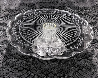 Assiette à gâteau sur pied en verre transparent # 27592