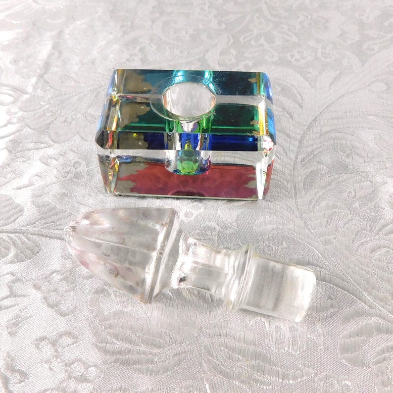 Color Changing Plate Small Cut Crystal Perfume Bottle With Color Changing Plate # 27275 ...