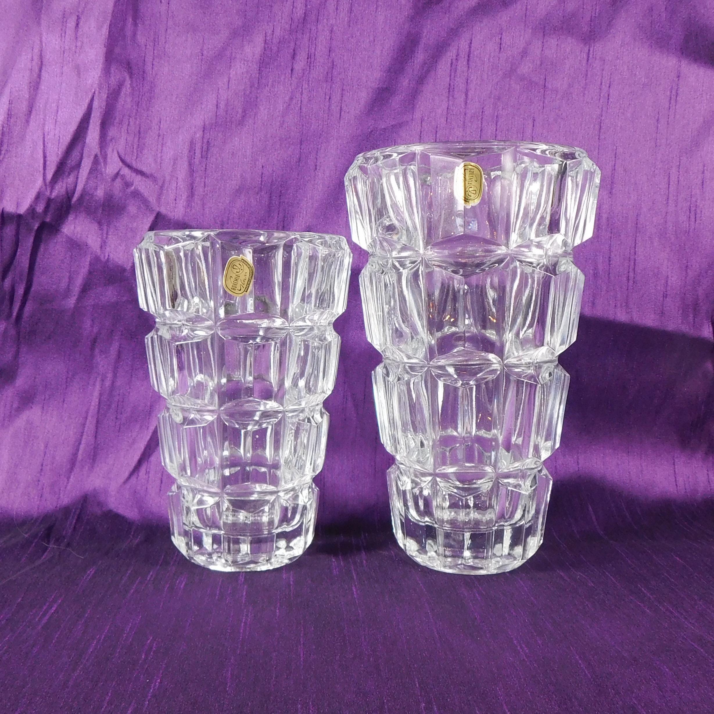 ボヘミアガラス　クリスタル　花瓶　2個セット BOHEMIA CRYSTAL 花瓶 2点セット ボヘミアクリスタル 花瓶2つセット