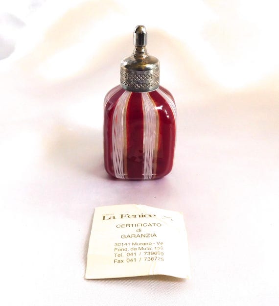 Murano Vetreria Artistica Lafenice Perfume Bottle in Red With