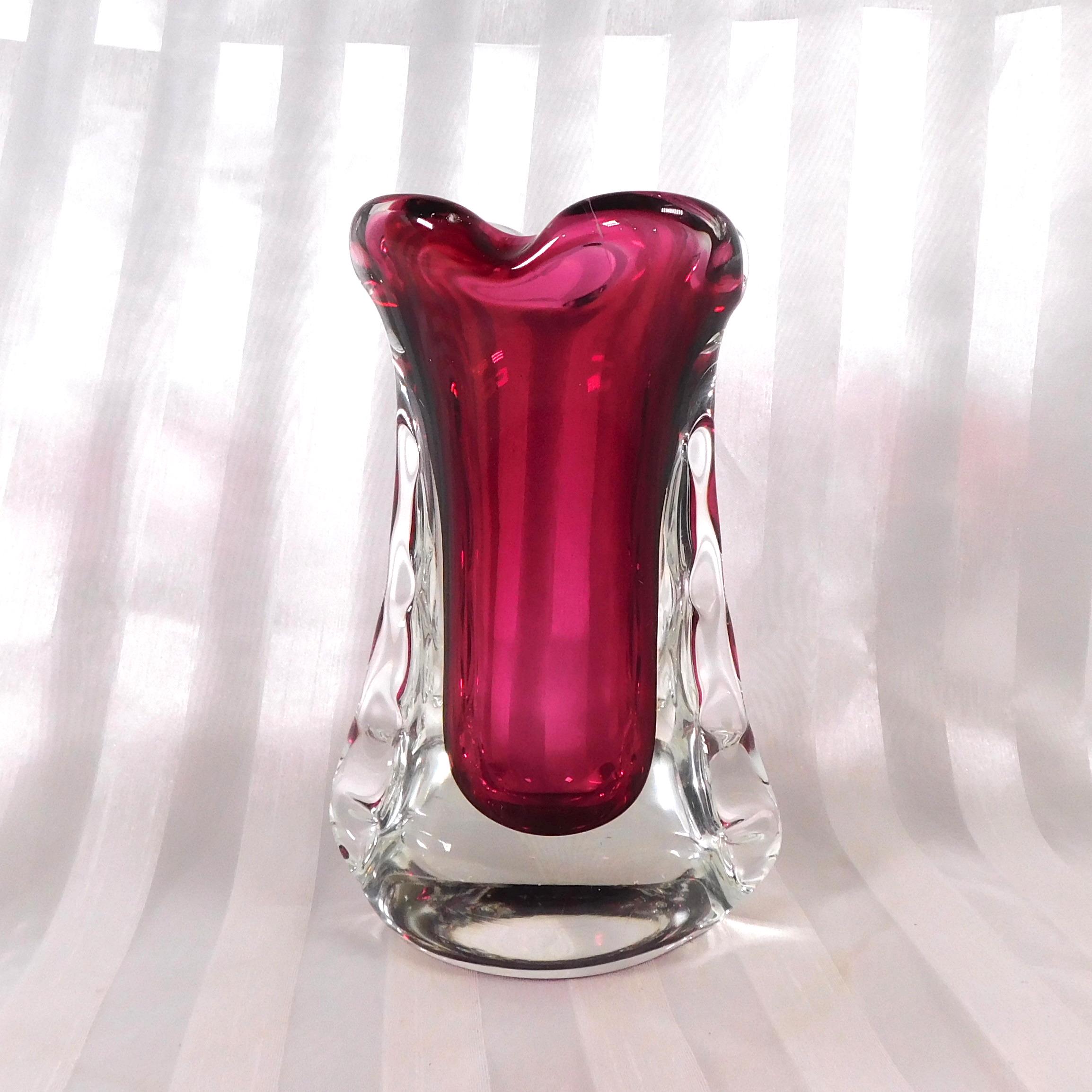 ピンクケース入りショートアートガラス花瓶 # 26216 - Etsy 日本