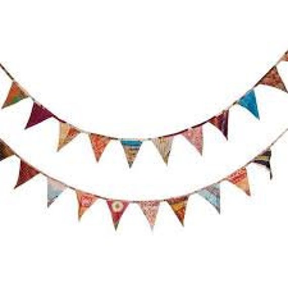 Bunting, Quilted Kantha Garland, Kantha Bunting, Tassel Garland, Kantha Fabric, Decorative Bunting, Quilts-Kantha Fabric, Patch work Art