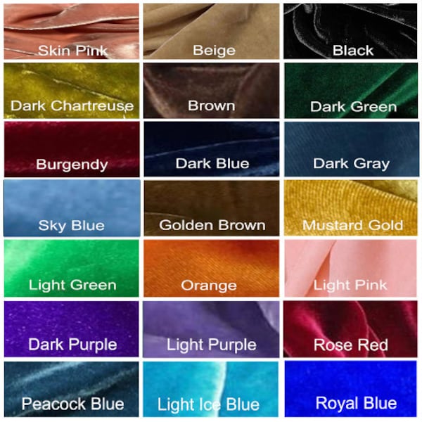 Velvet Fabric by the Yard Etsy