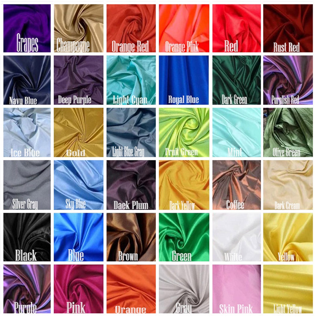 36 Colour Taffeta Fabric, Taffeta Fabric by the Yard, Taffeta Fabric ...