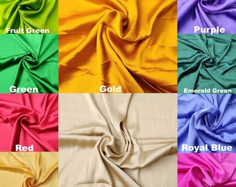 Satin Stoff, Seidensatin Stoff Meterware, Stretched Satin Stoff, Seide Polyester Stoff, Seidenstoff Meterware, Leichter Glatter Seidenstoff