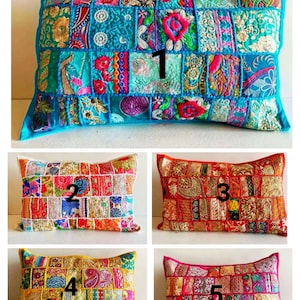 Federa per cuscino ricamata indiana patchwork, federa per cuscino kantha fatta a mano, federa per cuscino kantha, articolo da regalo - solo federa