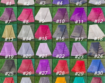 Tissue Organza Fabric by The Yard, Multi Colour Organza Fabric for Wedding Dress, Lightweight and Soft Fabric, Shree Organza Fabric by Meter
