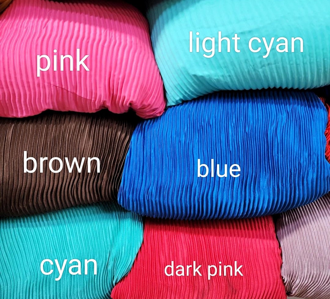 Blue Satin Pleated Fabric, Ruffle Pleat Fabric, Satin Texture Wave ...