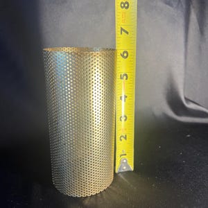 Vintage Brass Mesh Cylinder Perforated Lamp Swag Diffuser  Authentic  3" x 6"