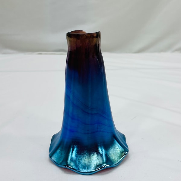 Vintage Art Glass Peacock Blue