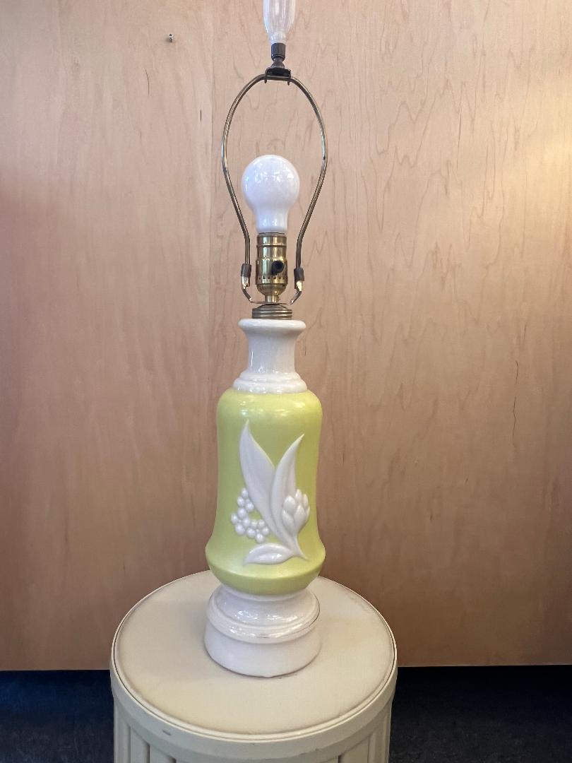 Alacite Aladdin Lamp: Chartreuse & Ivory Lilly of the Valley, Mid