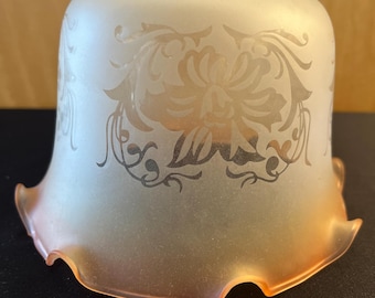 Vintage Frosted Glass Lampshade, 4" Fitter