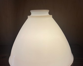 Vintage White Waffle Milk Glass 8" Reflector Bowl/Torchiere, 1950's