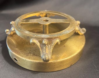 Vintage Cast Brass, Spun Brass Tiered Lamp Base, 3-Pieces