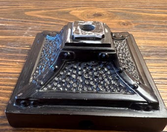 Vintage Square Cast Zinc Lamp Base