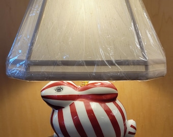 Peppermint Striped Bunny Lamp by East Enterprises
