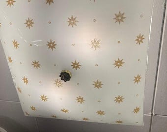 MCM Semi-Flush Ceiling Fixture, Atomic Stars Design, Bedroom Fixture