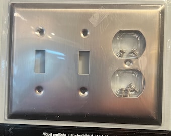 Vintage Amerelle Century 2-Gang 1-Outlet metalen wandbord