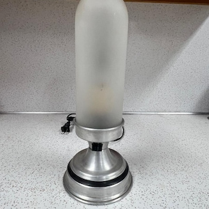 Art Deco Boudoir Lamp, Vintage 1930&#39;s Bullet, Frost Glass