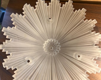 Antique Art Deco Skyscraper, Starburst, Sunburst, Glass Light Shade