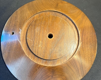MCM Ersatz für Lampensockel aus massivem Walnussholz, 1/8 "Loch für Rohr, seitliches Loch für Kabel, 4,3 / 4 Sitzfläche, 8 3/8 "Durchmesser