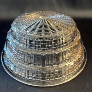 Vintage Skyscraper Bottom, Prismatic Lens 1930's, Art Deco Faceted Glass Insert Bottom