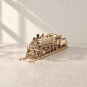 Archivos de corte láser para trenes de vapor: locomotora y vagón, SVG DXF