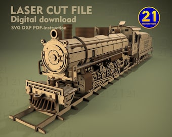 Steam Locomotive Laser Cut Model | Dollywood Express No. 192 "Klondike Katie" | Digital Download SVG DXF